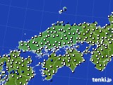 中国地方のアメダス実況(風向・風速)(2025年04月09日)