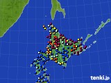 北海道地方のアメダス実況(日照時間)(2025年04月13日)