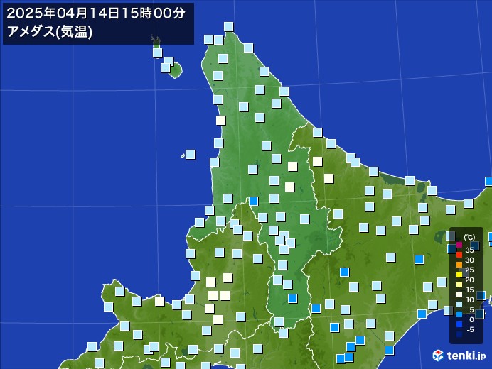 浜鬼志別(道北)の過去のアメダス(2025年04月14日) - 日本気象 浜鬼志別(道北)の過去のアメダス(2025年04月14日) - 日本気象