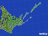 2025年04月25日の道東のアメダス(風向・風速)
