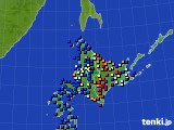 北海道地方のアメダス実況(日照時間)(2025年04月27日)