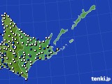 道東のアメダス実況(風向・風速)(2025年06月12日)