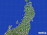 東北地方のアメダス実況(風向・風速)(2025年06月24日)