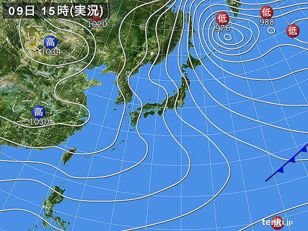実況天気図(2015年01月09日)
