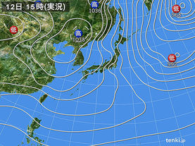 実況天気図(2015年01月12日)