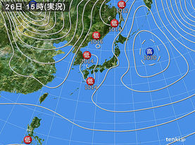 実況天気図(2015年01月26日)