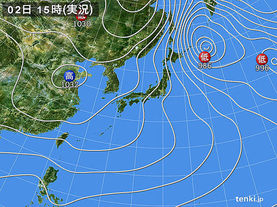 実況天気図(2015年02月02日)