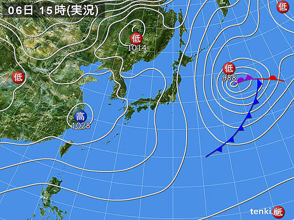 実況天気図(2015年02月06日)