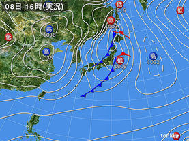 実況天気図(2015年02月08日)