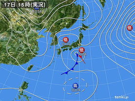 実況天気図(2015年02月17日)