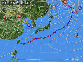 実況天気図(2015年02月24日)