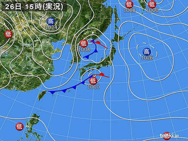 実況天気図(2015年02月26日)