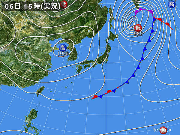 実況天気図(2015年03月05日)