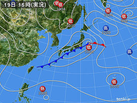 実況天気図(2015年03月19日)