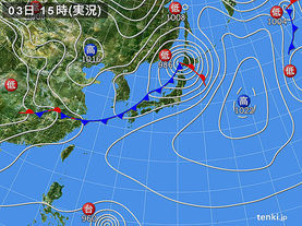 実況天気図(2015年04月03日)