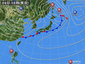 実況天気図(2015年04月06日)