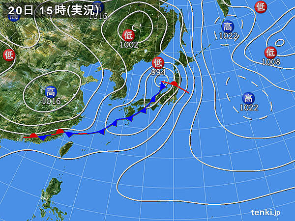 過去の実況天気図 15年04月日 日本気象協会 Tenki Jp