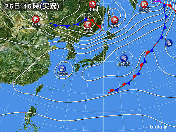 実況天気図(2015年04月26日)