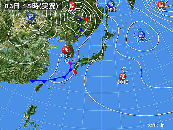 実況天気図(2015年05月03日)