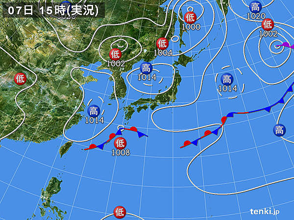 実況天気図(2015年05月07日)