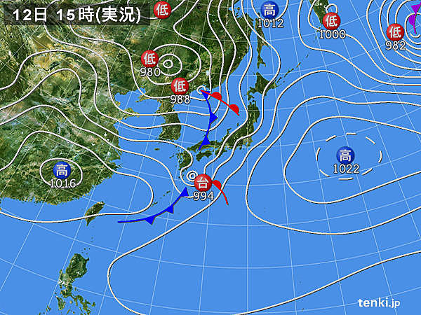 実況天気図(2015年05月12日)