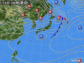 実況天気図(2015年05月13日)