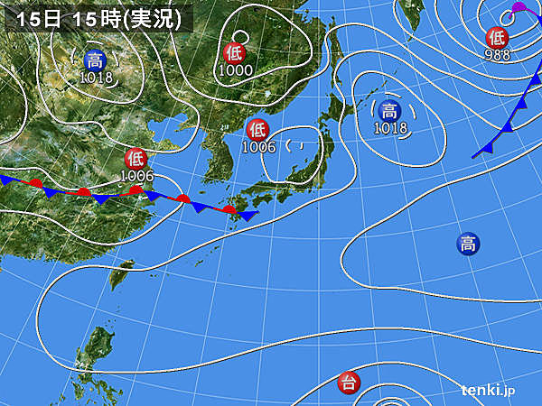 実況天気図(2015年05月15日)