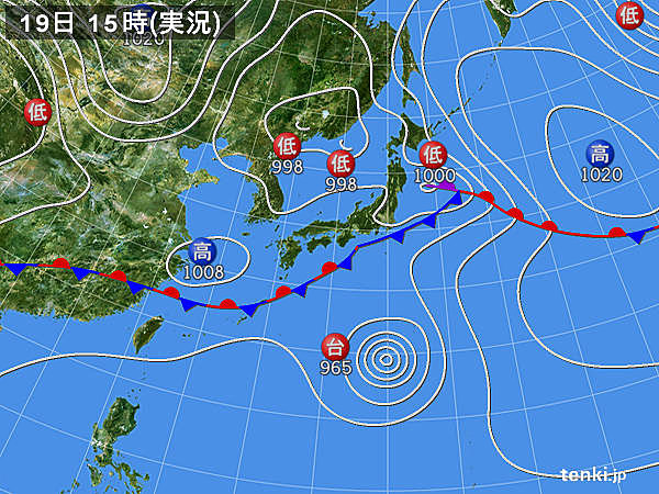 実況天気図(2015年05月19日)