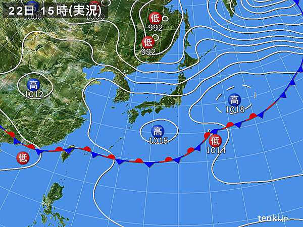実況天気図(2015年05月22日)