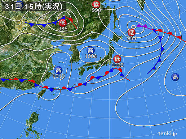 実況天気図(2015年05月31日)