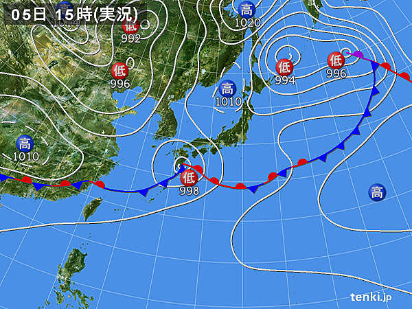 実況天気図(2015年06月05日)