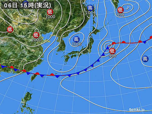 実況天気図(2015年06月06日)