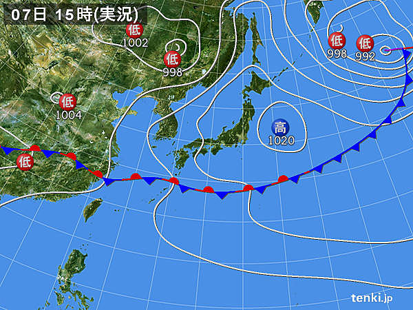 実況天気図(2015年06月07日)