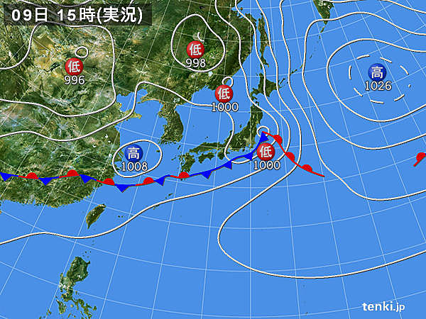 実況天気図(2015年06月09日)