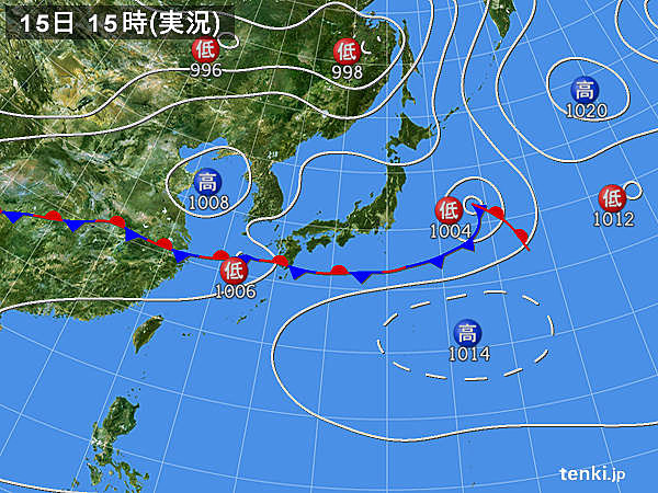 実況天気図(2015年06月15日)