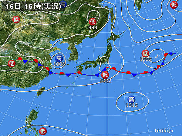 実況天気図(2015年06月16日)