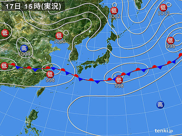 実況天気図(2015年06月17日)
