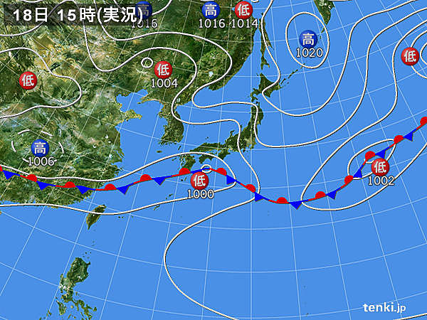 実況天気図(2015年06月18日)