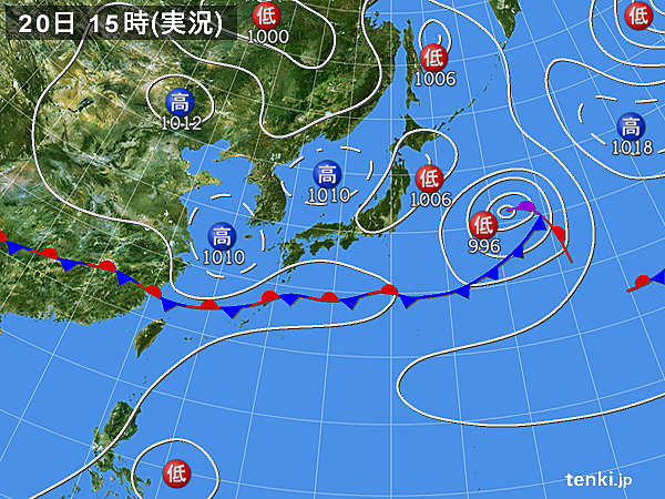 実況天気図(2015年06月20日)