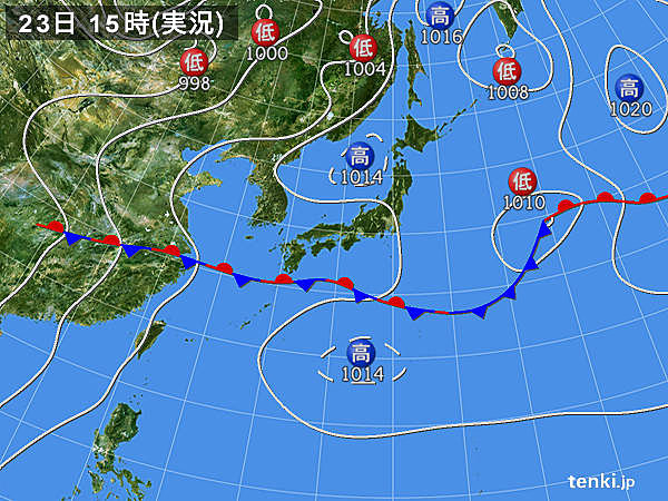 実況天気図(2015年06月23日)