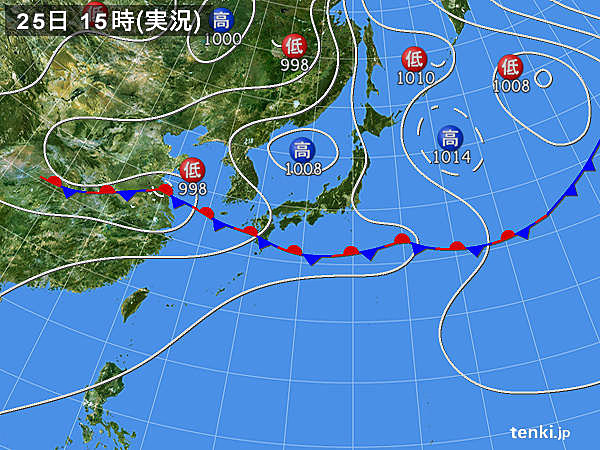 実況天気図(2015年06月25日)