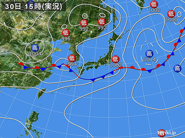実況天気図(2015年06月30日)