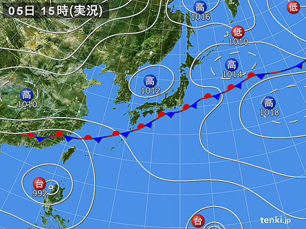 実況天気図(2015年07月05日)