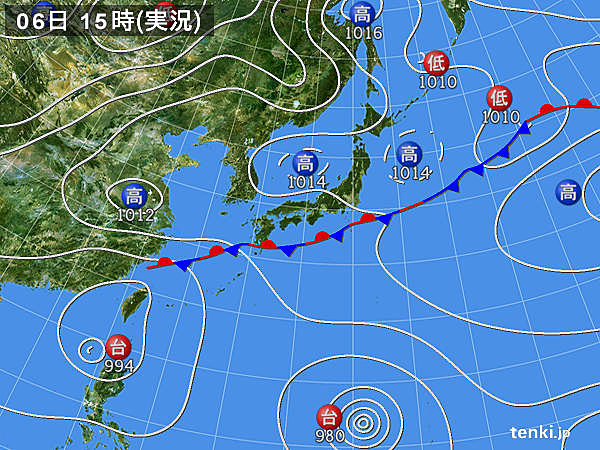 実況天気図(2015年07月06日)