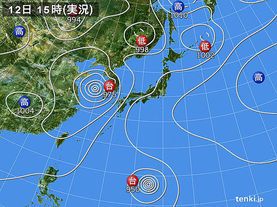 実況天気図(2015年07月12日)