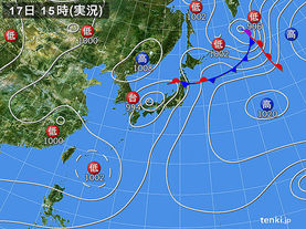 実況天気図(2015年07月17日)