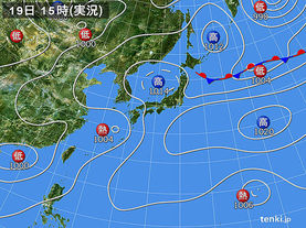 実況天気図(2015年07月19日)