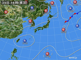 実況天気図(2015年07月30日)