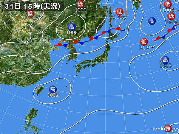 実況天気図(2015年07月31日)