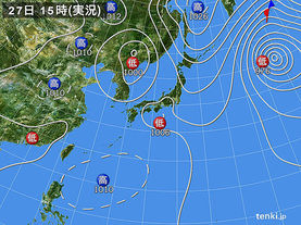 実況天気図(2015年08月27日)